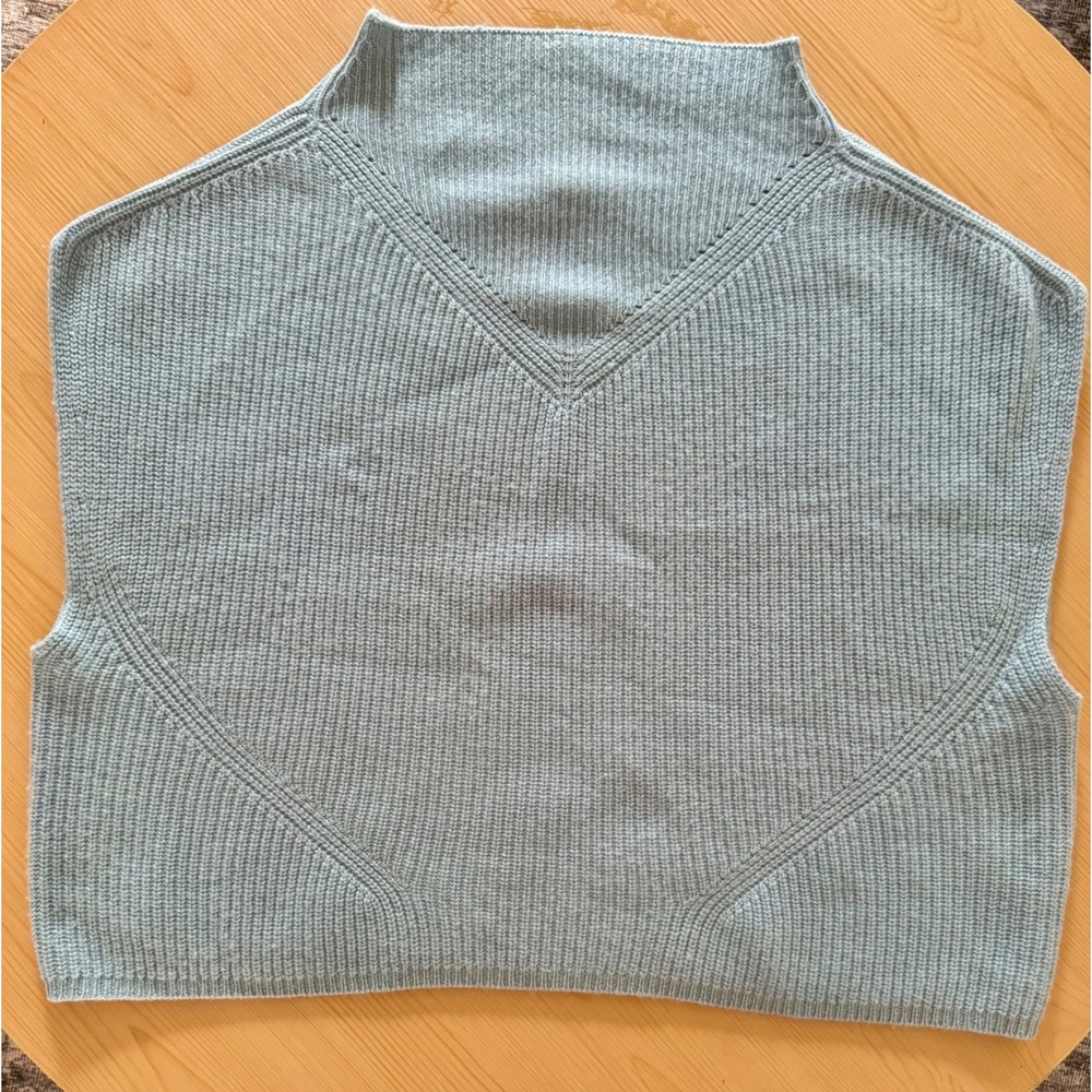 Anthropologie The Cashmere Collection Blue Mock Neck Sweater Vest XL